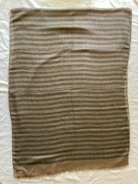 Lands' End Dual-Pattern Oversized Scarf Wrap - Stripes & Dots